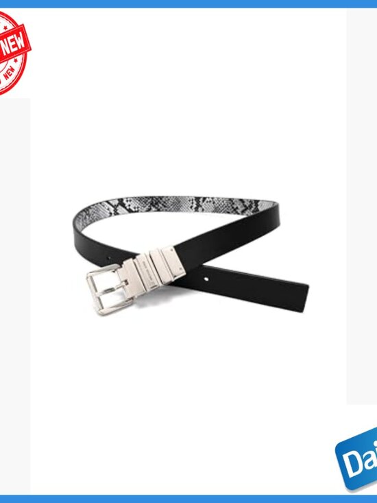 Reversible Snake Leather Belt, Adjustable Buckle, Medium Size main image 7